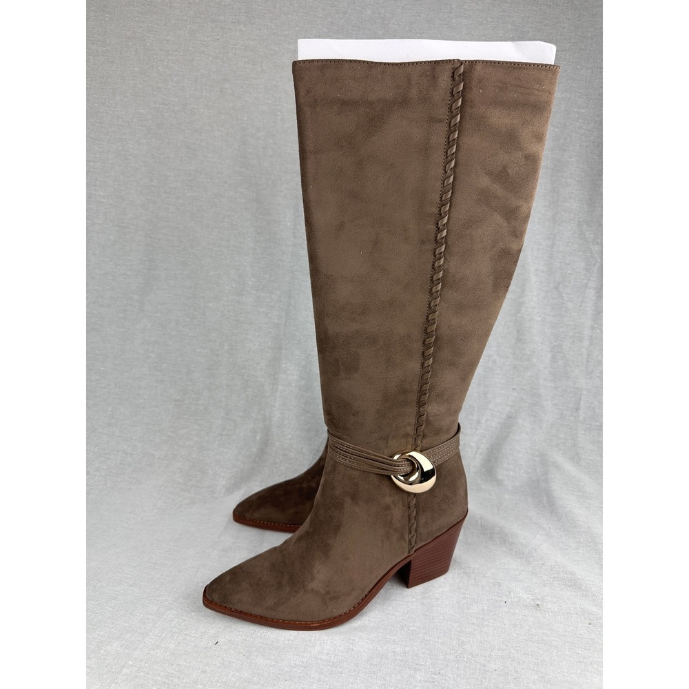 Universal Thread Women Taupe Faux Suede Knee High Boots Pointed Toe Size 9.5 NEW